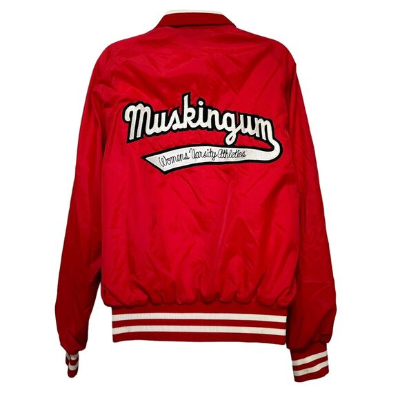 vintage don alleson womens varsity athletic red baseball jacket Size M - Picture 3 of 5